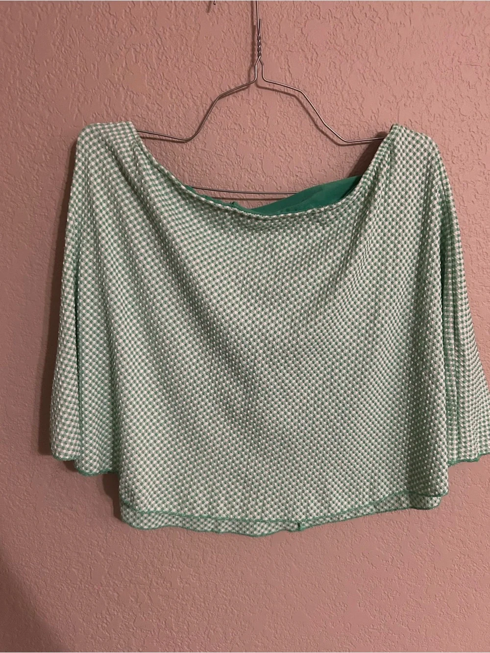 wild fable Green and White Gingham Skirt Set